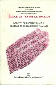 Portada indice de textos literarios 1999